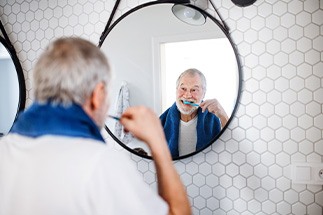Man brushing his teeth